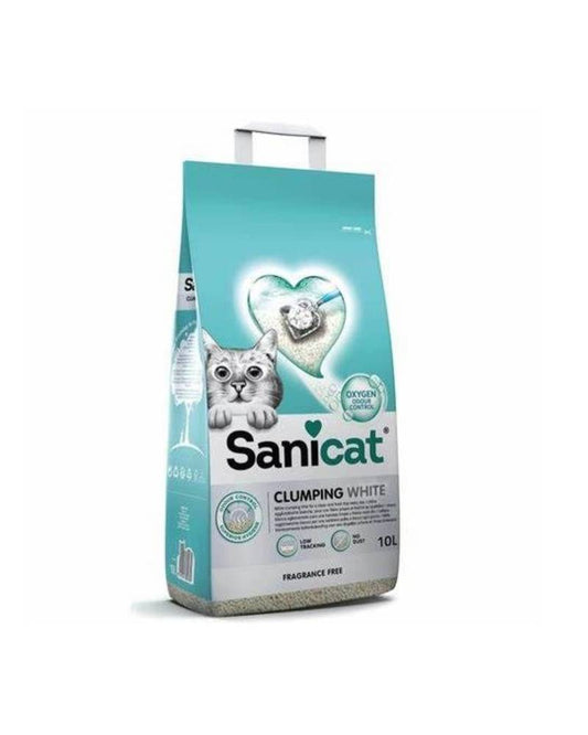 Sani Cat White Clumping Unscented 10L
