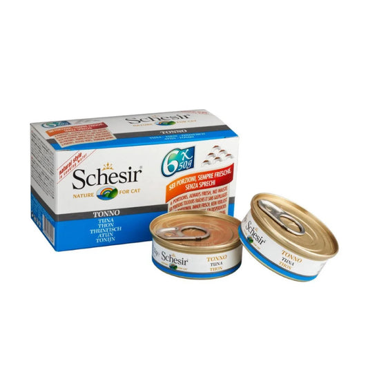 شيزر معلبات متعددة تونا وجبة طبيعية في الماء المطهي للقطط 6×50 جم