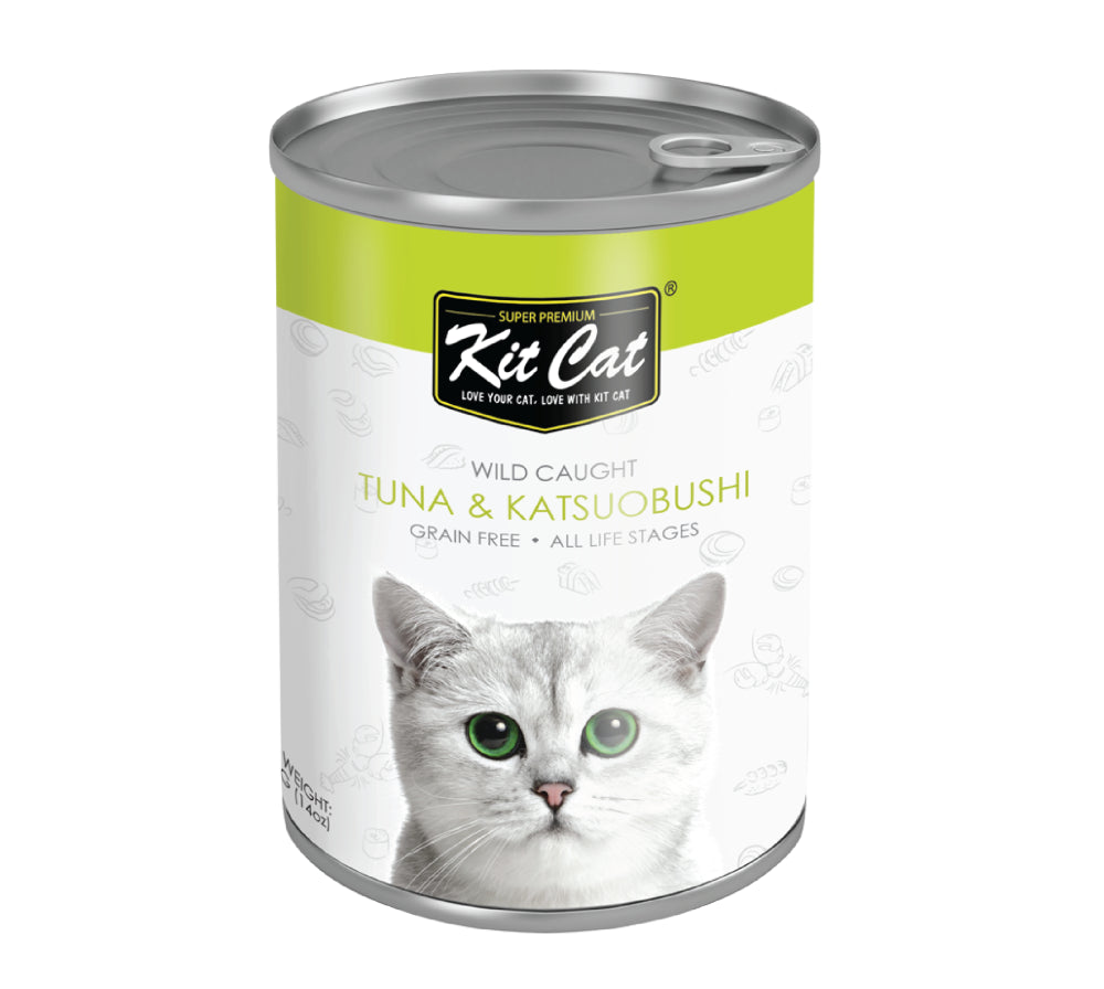 طعام قطط رطب كت كات معلبات تونا وسمك البونيتو 400 جم