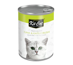 طعام قطط رطب كت كات معلبات تونا وسمك البونيتو 400 جم