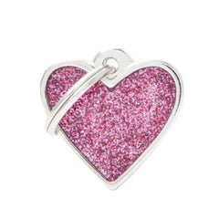 ماي فاميلي قلادة بريق قلب صغير وردي