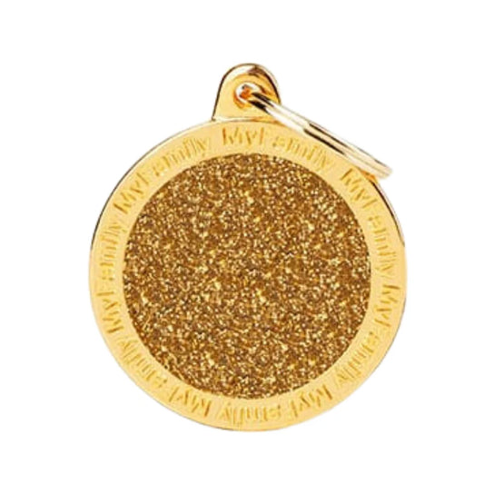 My Family Large Circle Gold Sparkle Necklace