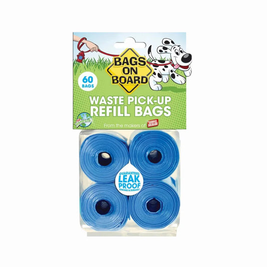 Bags On Board Dog Poop Bags - 60 Bags Blue