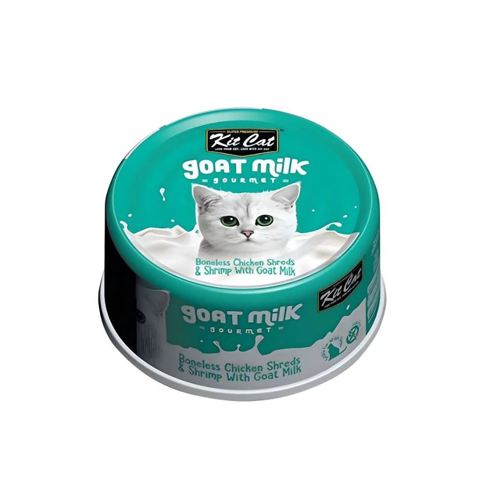طعام قطط رطب كت كات شرائح دجاج وجمبري وحليب ماعز
