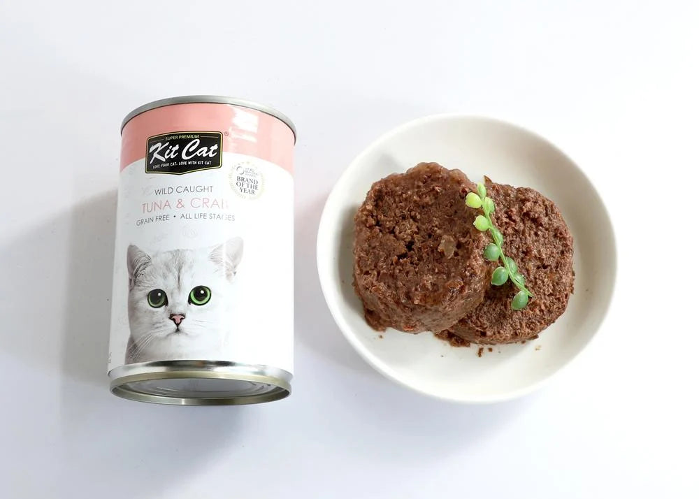 2- اكل رطب للقطط كت كات معلبات تونا والسلطعون 400 جم