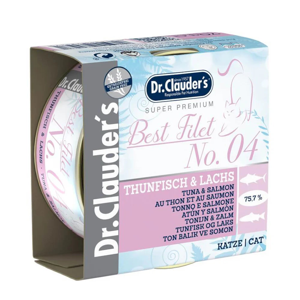أفضل تونة للقطط البالغة مع سالمون د. كلاودرز طعام رطب 70 جم