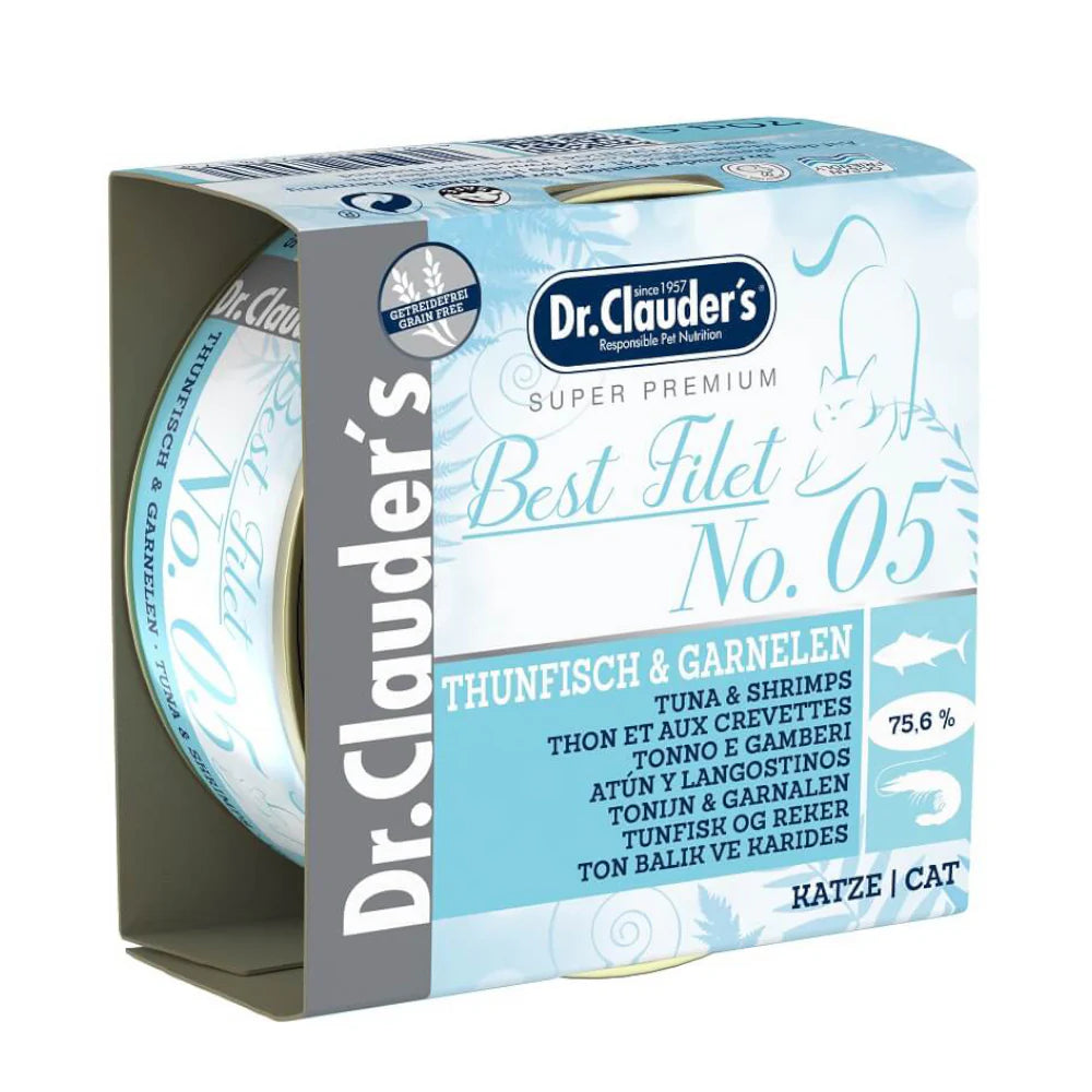 اكل رطب للقطط البالغة د. كلاودرز نكهة التونة والجمبري 70 جم