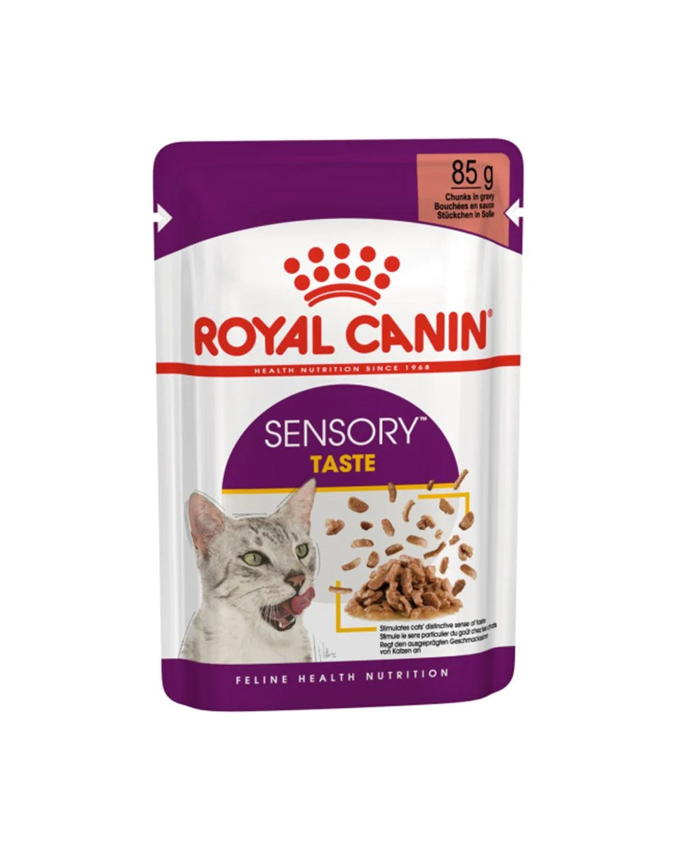 رويال كانين اكل رطب سينسوري تيست بالمرق للقطط البالغة 85 جرام