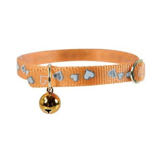 Zolux Nylon Cat Collar Heart Print 30cm - Orange
