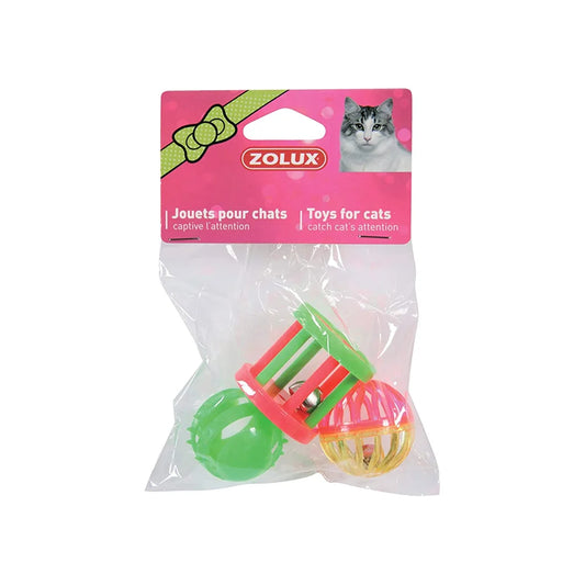 Zolux Cat Toys 3 Assorted Toys 4cm