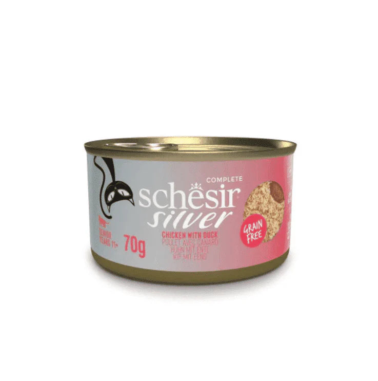 شيزر اكل قطط كبيرة معلبات سيلفر كامل الدجاج والبط 70غ