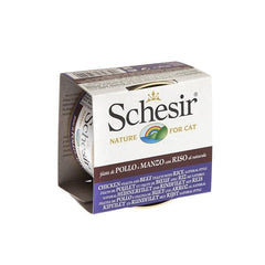 اكل رطب للقطط شيزر معلبات دجاج مع لحم بقري وأرز