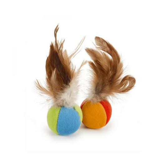 Smarty Cat Catnip Ball Toy with Feathers 2pcs for Cats