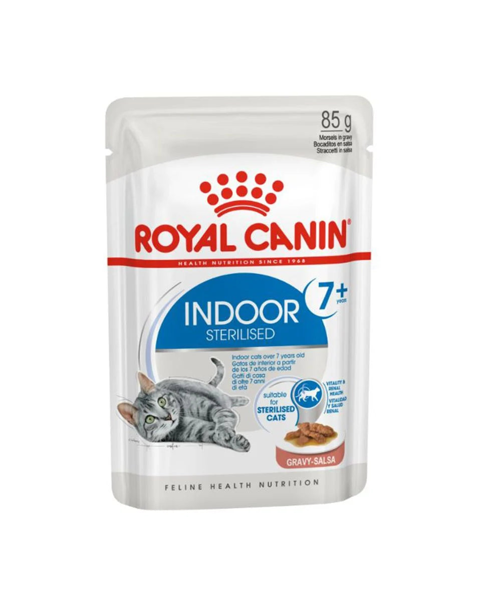 رويال كانين طعام رطب للقطط البالغة المعقمة الداخلية الأكبر من 7 سنوات 85 جرام
