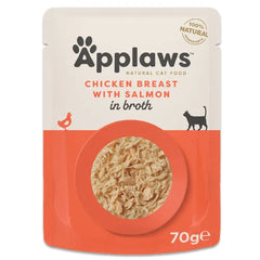 أبلاوز دجاج مع سالمون للقطط في المرق كيس 70 جرام
