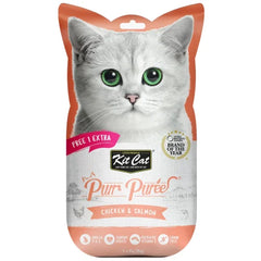 كيت كات بيوري دجاج مع سلمون 1+4 × 15 جم