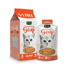 اكل قطط رطب كت كات اظرف حساء بالسالمون 50 مل 6x