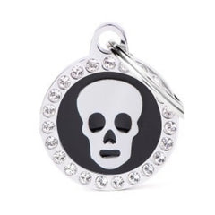 ماي فاميلي قلادة الجمجمة السوداء الصغيرة لماع