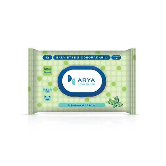 اريا مناديل رطبة بالقطن والشاي الأخضر 30×20 سم 30 قطعة