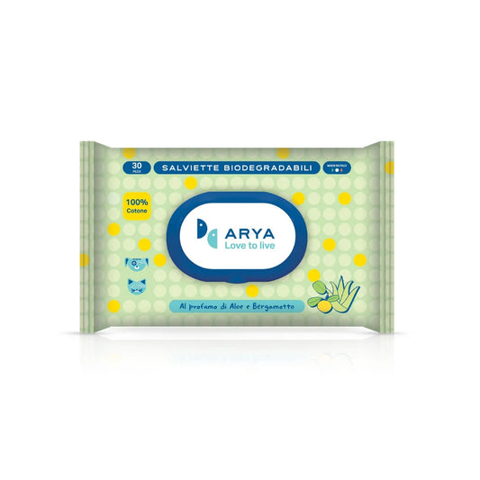 اريا مناديل رطبة بالقطن والصبار وفاكهة البرغموت 30×20 سم 30 قطعة