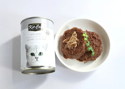 2- طعام قطط رطب كت كات معلبات تونا وصغار السمك 400 جم