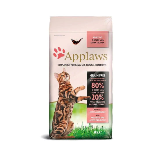 2- ابلاوز طعام قطط بالغة جاف دجاج مع السلمون