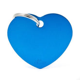 My Family Big Blue Aluminum Heart Necklace