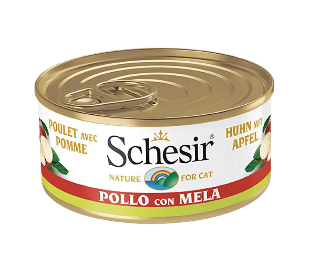 3- طعام رطب للقطط البالغة شيزر شرائح الدجاج مع التفاح 75 جم