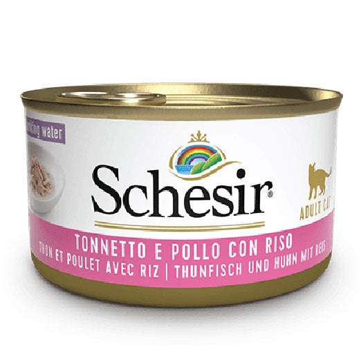 3- اكل رطب للقطط شيزر معلبات التونة والدجاج مع الأرز 85 جم