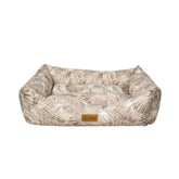 Feline Go Macaron Rectangular Leaf Bed for Cats and Dogs Brown