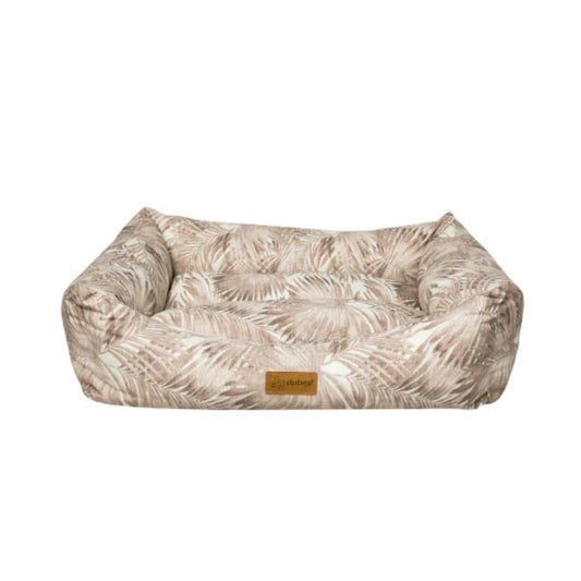 Feline Go Macaron Rectangular Leaf Bed for Cats and Dogs Brown