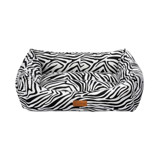 Feline Go Macaron Rectangular Cat and Dog Bed Black and White