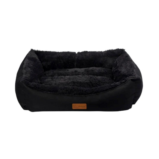 Feline Go Jelly Bean Rectangular Bed for Cats and Dogs, Plain Black