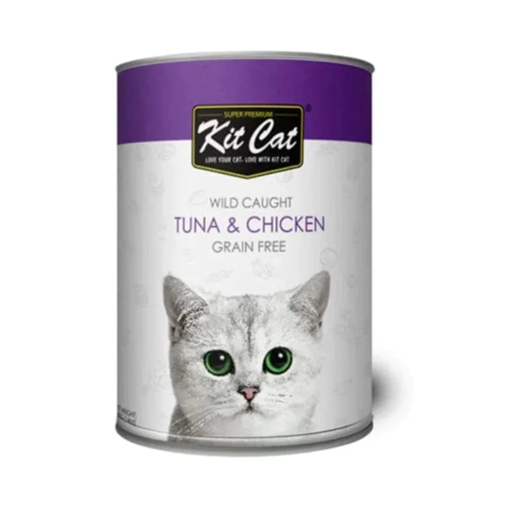 طعام رطب للقطط كت كات معلبات التونة والدجاج 400 جم