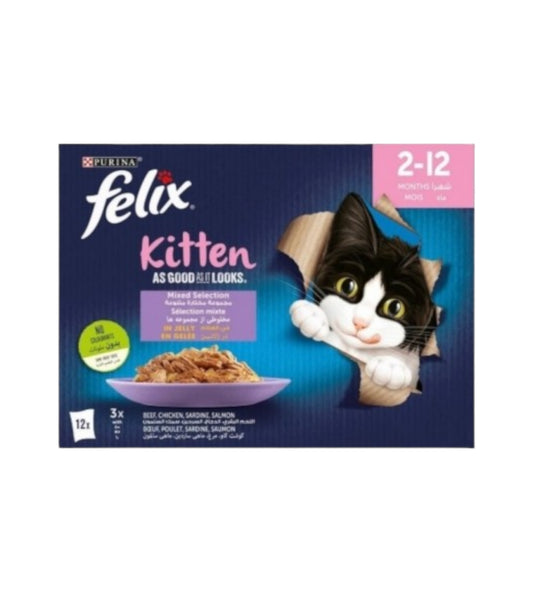 Purina Felix Kitten Select Variety Pack in Jelly 1.2kg