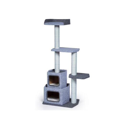 Kitty Power Paws 3-Tier Cat Scratcher with 2 Houses and Bed - Sky Blue