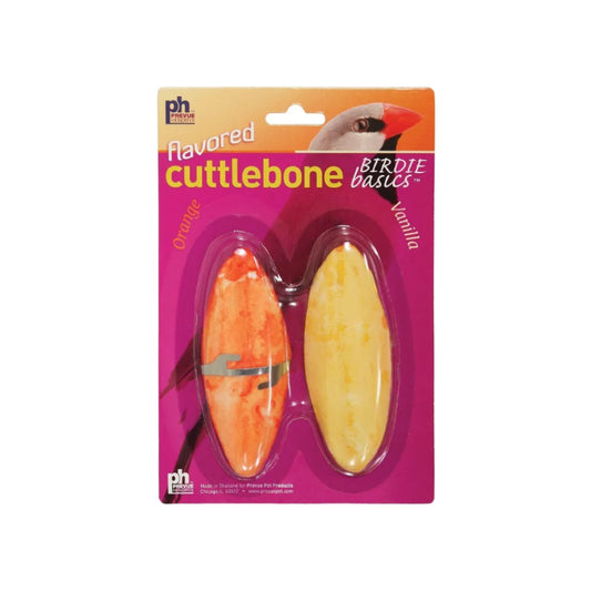 Previo Pet Cuttlefish Bone Treats 2 Pack Orange Vanilla with Stabilizer - Small