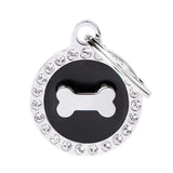 My Family Black Shiny Circle Bone Necklace