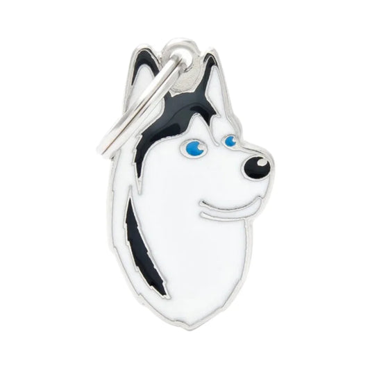 My Family Black and White Husky Necklace