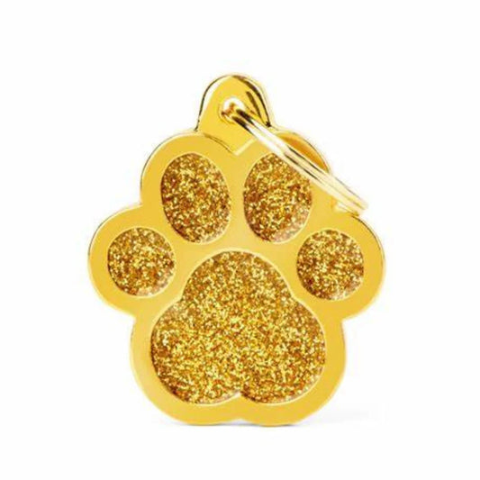 My Family Big Gold Shiny Paw Necklace