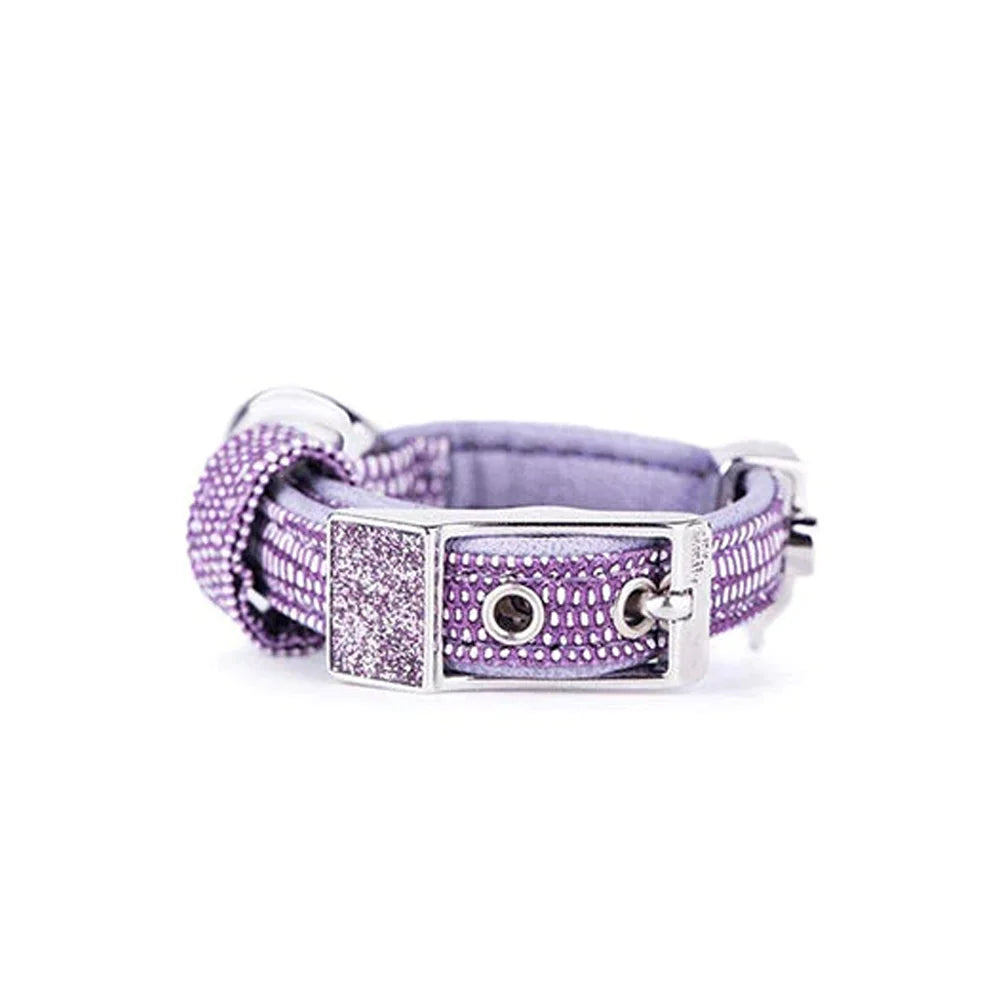 My Family St. Tropez Purple Leather Collar 35x1.6cm Small