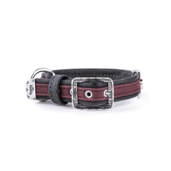 My Family London Burgundy Leather Collar 55x2.8cm Large