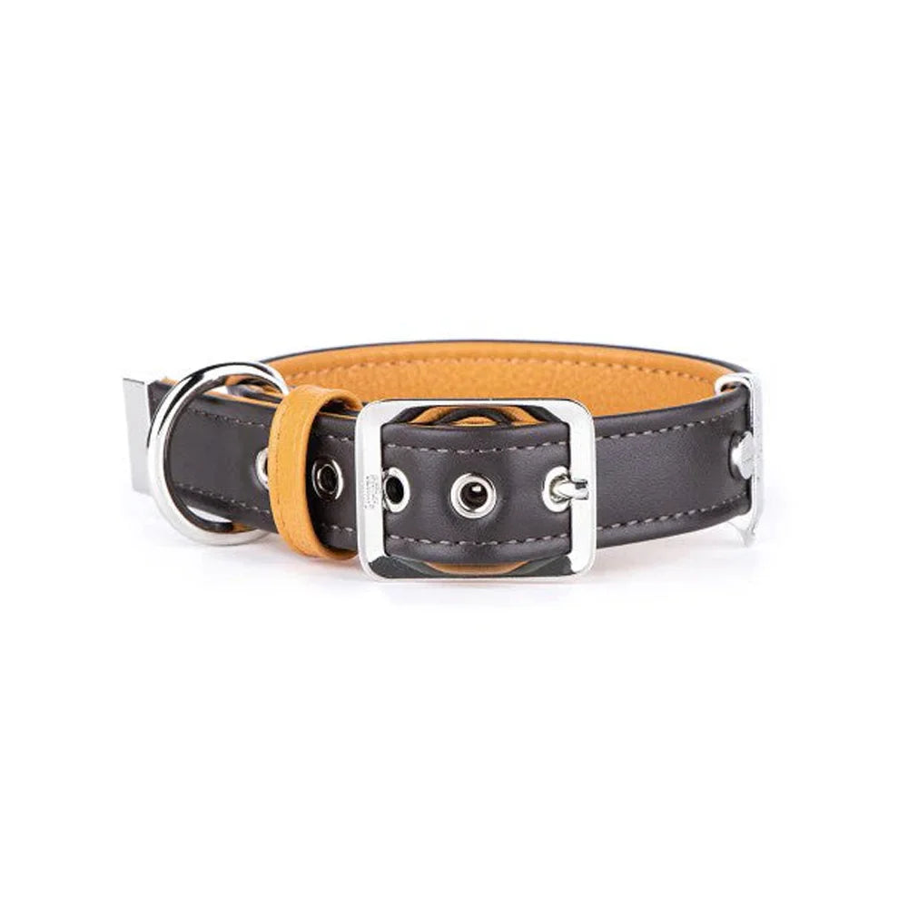 My Family Heritage Brown and Beige Leather Collar Medium 45x2.2cm