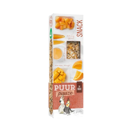 Wet Molin Pure Gourmet Sticks for Large Parrots and Cockatoos with Fruits, Peanuts and Honey 140g