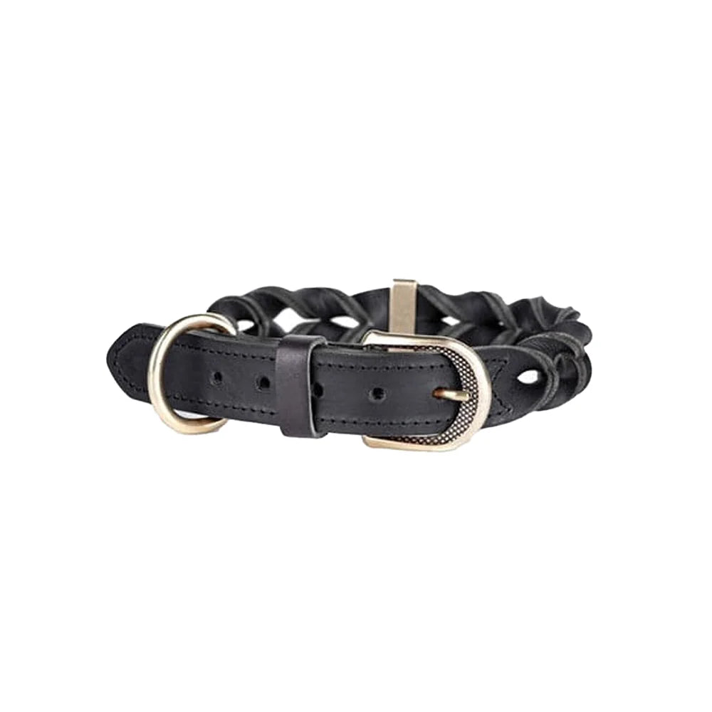My Family Ascot Black Leather Collar 45x2.2cm Medium