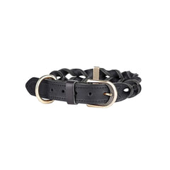 My Family Ascot Black Leather Collar 45x2.2cm Medium