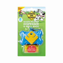Bags on Board Canvas Dog Poop Bag Holder - Green Stripe