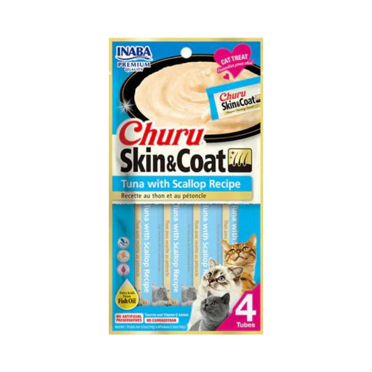 Inaba Churu Skin Care Treat for Cats with Tuna &amp; Scallops 4*14g