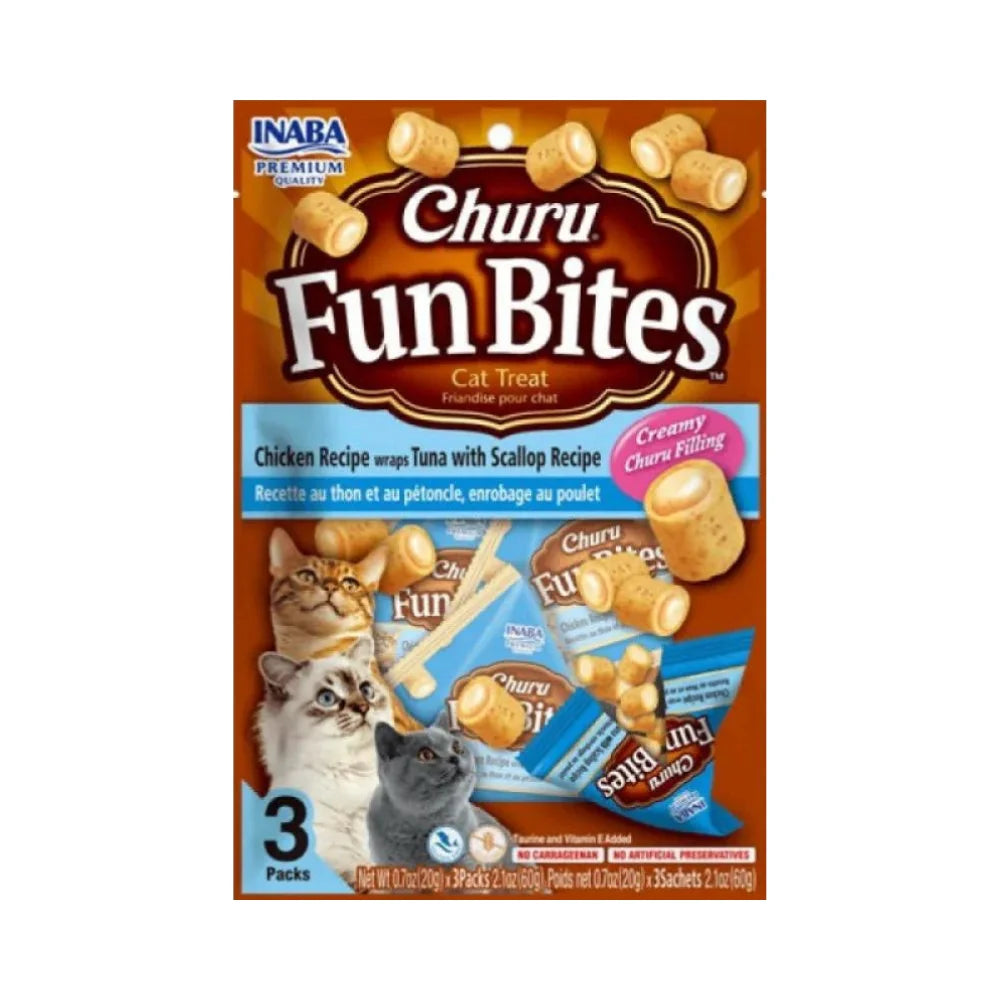 Inaba Fun Bites Wet Treats Chicken with Tuna &amp; Clams 3x20g