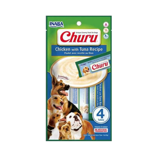 Inaba Churu Chicken &amp; Tuna Puree 4x14g for Dogs